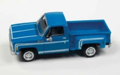 Classic Metal Works 30616 - 1976 Chevy Stepside Pickup - Assembled - Mini Metals(R) -- Hawaiian Blue - HO Scale