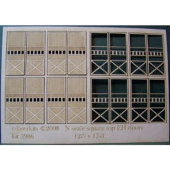 RslaserKits 3986 - 4 Square Top Engine House Doors - N Scale Kit