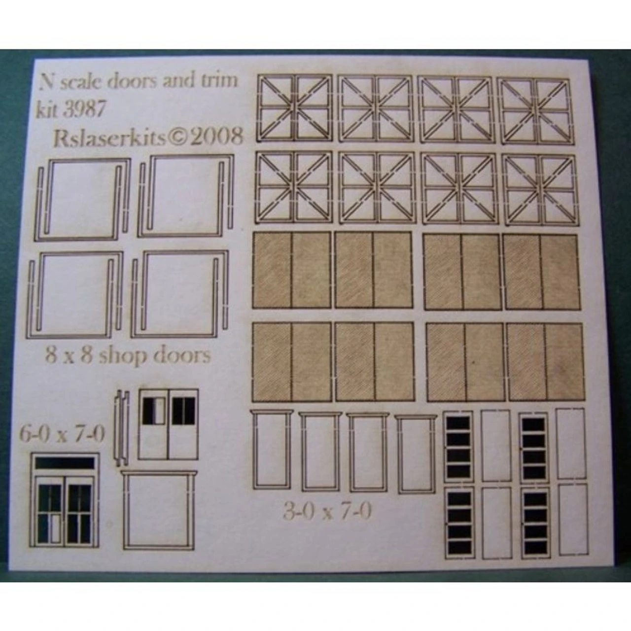 RslaserKits 3987 - Doors And Trim - N Scale Kit 3 RslaserKits 3987 - Doors And Trim - N Scale Kit