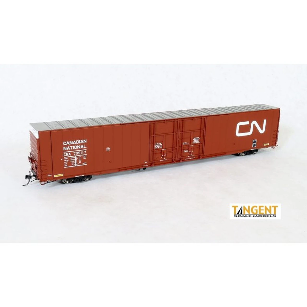 Tangent Scale Models 25039-12 - Greenville 86′ Double Plug Door Box Car Canadian National (CNA) 795157 - HO Scale 3 Tangent Scale Models 25039-12 - Greenville 86′ Double Plug Door Box Car Canadian National (CNA) 795157 - HO Scale