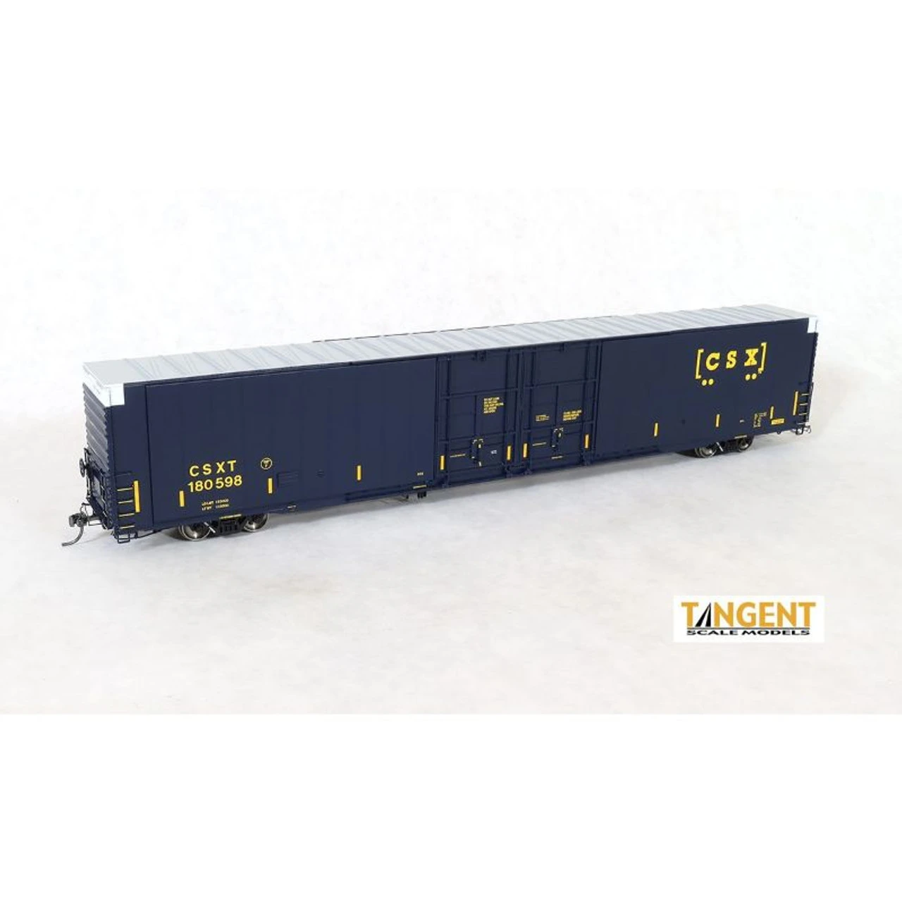 Tangent Scale Models 25043-01 - Greenville 86′ Double Plug Door Box Car CSX (CSXT) 180598 - HO Scale 3 Tangent Scale Models 25043-01 - Greenville 86′ Double Plug Door Box Car CSX (CSXT) 180598 - HO Scale